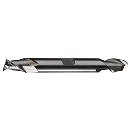 19/64" Diameter x 3/8" Shank 2-Flute Bright High Speed Steel Double Ended Finishing End Mill product photo