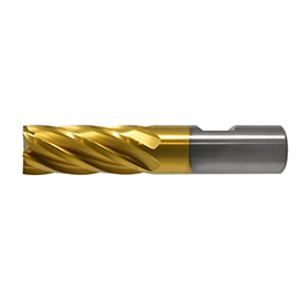 21/64" Diameter x 3/8" Shank 4-Flute TiN Coated Cobalt Finishing End Mill product photo