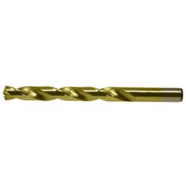 #45 135 Degree Split Point Gold Oxide Coated Cobalt Jobber Length Drill Bit product photo