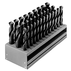 33pc 1/2"-1" x 1/64" General Purpose Black Oxide High Speed Steel Reduced Shank Drill Bit Set product photo