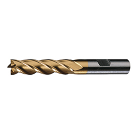 11/64" Diameter x 3/8" Shank 4-Flute TiN Coated High Speed Steel Finishing End Mill product photo