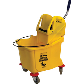 9.5 US Gal.(38 Quart) Down Press Mop Bucket and Wringer, Yellow product photo