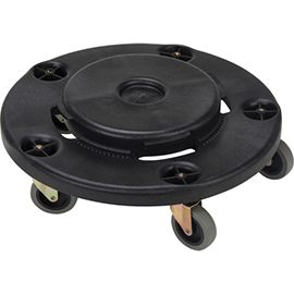 24" Black Polypropylene Waste Container Dolly product photo