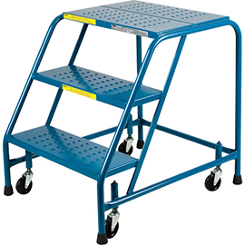 28" Rolling Step Ladder, 3 Steps, 22" Step Width, Steel product photo