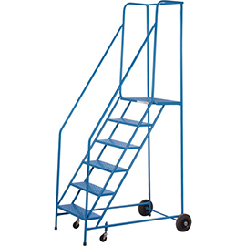 55" Rolling Step Ladder, 6 Steps, 22" Step Width, Steel product photo