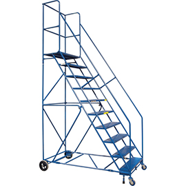 89" Rolling Step Ladder, 10 Steps, 30" Step Width, Steel product photo