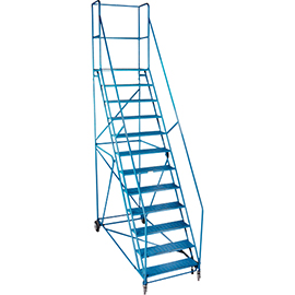 109" Rolling Step Ladder, 12 Steps, 30" Step Width, Steel product photo