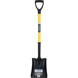 32-1/2" Fibreglass Square Point Shovel, Tempered Steel Blade, D-Grip Handle product photo