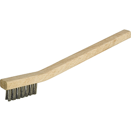 7-3/4" Small Cleaning Industrial-Duty Stainless Steel Scratch Brush, 3 x 7 Wire Rows product photo