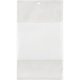 9" x 6" Reclosable White Block Poly Bag, 2 mils product photo