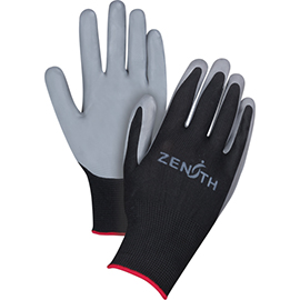 Black Coated Gloves, Small/7, Nitrile Coating, 13 Gauge, Polyester Shell Pair product photo