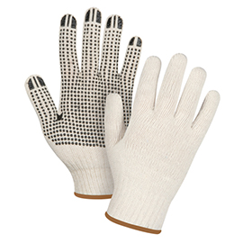 Heavyweight, One Side Dotted Gloves, Poly/Cotton, Single Sided, 7-Gauge, Large product photo
