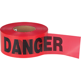"DANGER" Barricade Tape, Bilingual, 3" W x 1000' L, 1.5 mils, Black on Red product photo