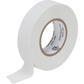 19 mm (3/4") x 18 M (60') Electrical Tape, White, 7 mils product photo
