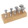 9 Pc. Staggered Tooth Woodruff Keyseat Cutter Set product photo