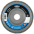 6" Diameter x 7/8" Hole Type 29 ZA40 Blue C-Trim Plastic Backed Premium Flap Disc product photo