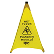 "Wet Floor" Pop-Up Safety Cone, Bilingual with Pictogram product photo