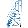 72" Rolling Step Ladder, 8 Steps, 30" Step Width, Steel product photo