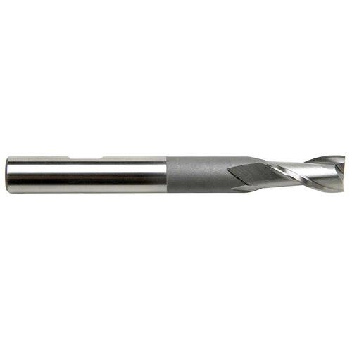 1/4" Diameter x 3/8" Shank 2-Flute Extended Shank HSCO Cobalt End Mill product photo Front View L