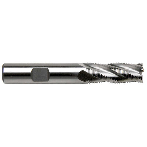 7/16" Diameter x 3/8" Shank 4-Flute Regular Length Fine Pitch Roughing HSCO Cobalt End Mill product photo Front View L