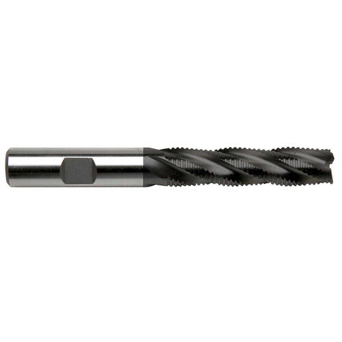 1" Diameter x 1" Shank 5-Flute Long Length Fine Pitch TiAlN Coated Roughing HSCO Cobalt End Mill product photo Front View L