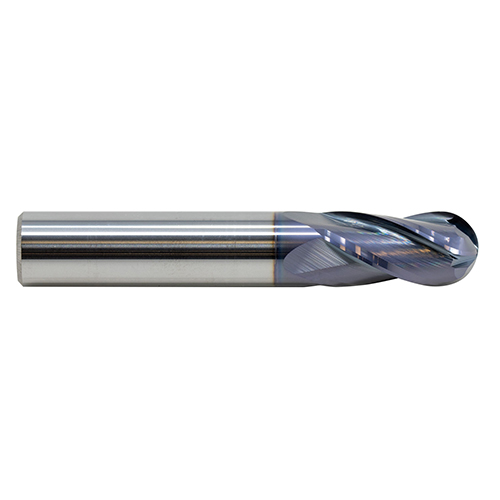5.0mm Diameter x 5mm Shank 4-Flute Regular Length Ball Nose AlTiN Red Series Carbide End Mill product photo