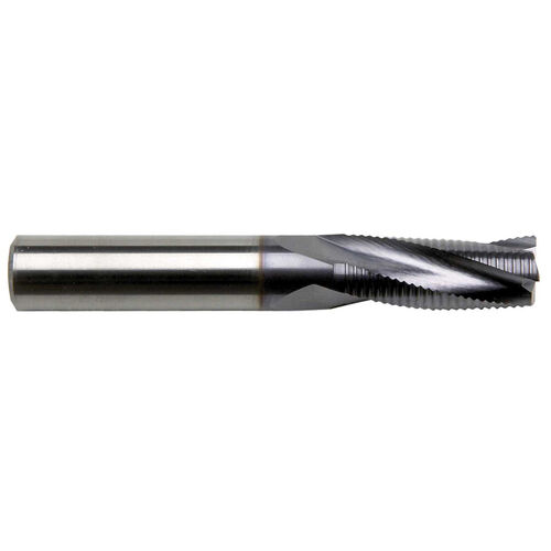 3/8" Diameter x 3/8" Shank 3-Flute Regular Length Roughing AlTiN Red Series Carbide End Mill product photo Front View L