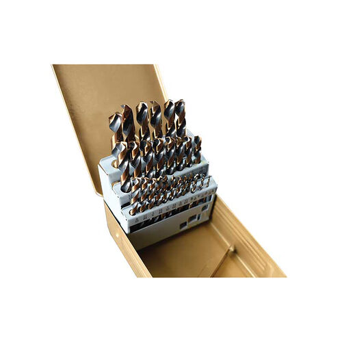 29pc Black/Gold Coated H.S.S. Fractional Drill Bit Set product photo Front View L