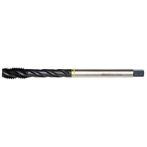 10-32 UNF 6" O.A.L. Yellow Ring HSSE-V3 Spiral Flute Tap product photo Front View L