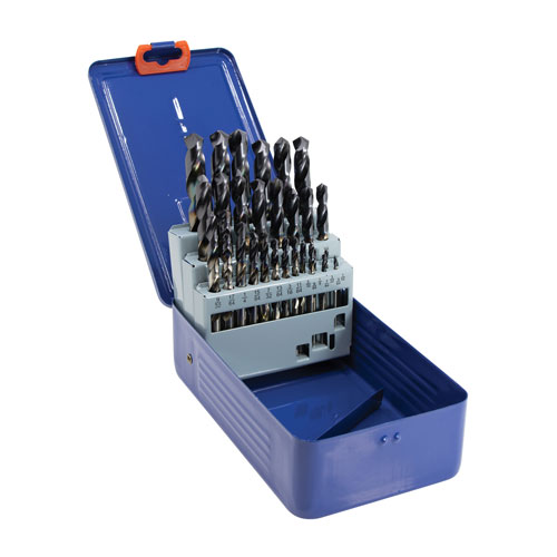 1/16" - 1/2" x 64ths Fractional Jobber Length HSS TiAlN Tip Drill Bit Set product photo Front View L