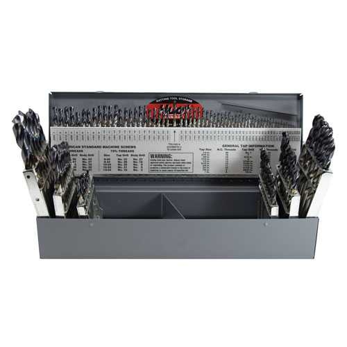 Premium HSS Jobber Length 3-in-1 Fractional-Number-Letter 155 pc Drill Set product photo Front View L