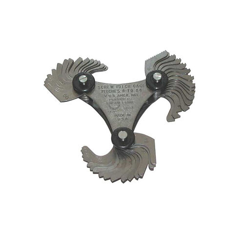 28 Leaf 4-56 & 0.5mm-6.0mm Screw Pitch Gauge product photo Front View L