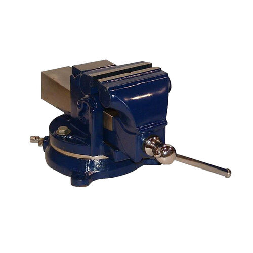 5" Heavy Duty Bench Vise With Swivel Base product photo Front View L
