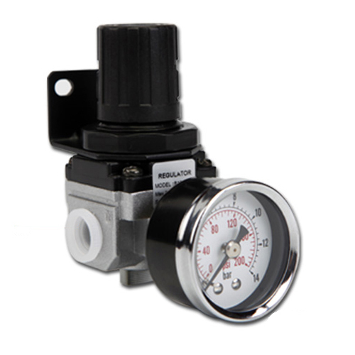 1/2" NPT Air Regulator With Pressure Gauge And Bracket product photo Front View L