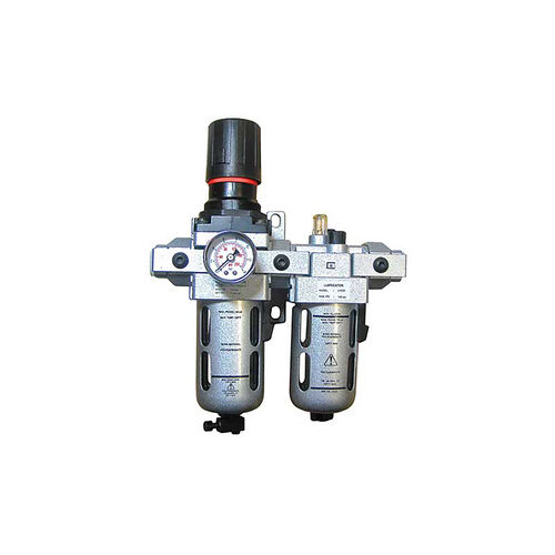 2pc Filter-Regulator/Lubricator Unit, 1/4" NPT, With Pressure Gauge product photo Front View L