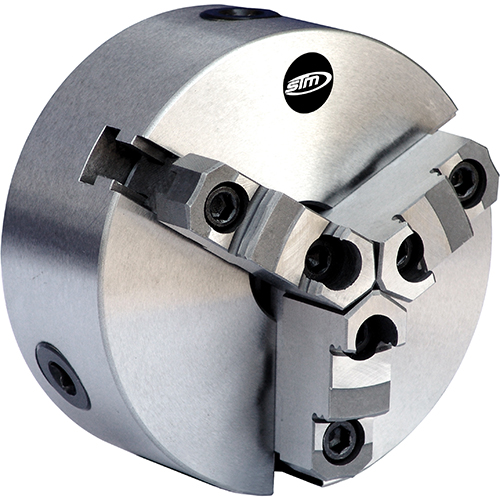 12" 3-Jaw D1-6 Mount Steel Lathe Chuck With 2pc Hard Reversible Jaws product photo Front View L