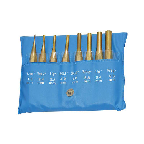 8pc Brass Drive Pin Punch Set product photo Front View L