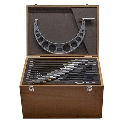 0-300mm x 0.01mm 12pc Mechanical Outside Micrometer Set product photo Front View L