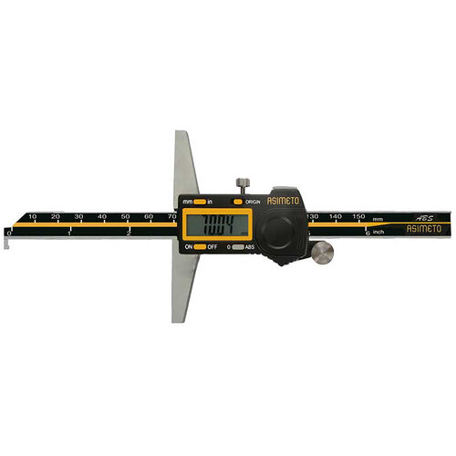 0-6" With Single Hook Asimeto Digital Depth Caliper product photo Front View L