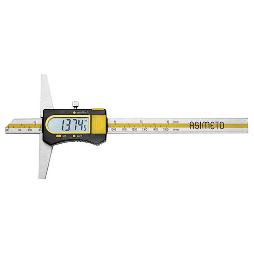 0-200mm/8", 0.01mm/0.0005" Absolute Digital Depth Caliper product photo Front View L