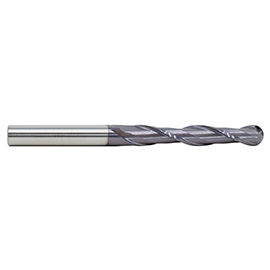 1/4" Diameter x 1/4" Shank 2-Flute Extra Long Length Ball Nose Yellow Series Carbide End Mill product photo
