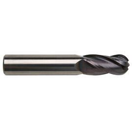 3/16" Diameter x 3/16" Shank 4-Flute Regular Length Ball Nose Yellow Series Carbide End Mill product photo